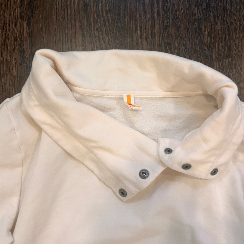 NWOT Lucy Cream Cowel Neck Buttoned Long Sleeve Hoodie - Picture 3 of 9